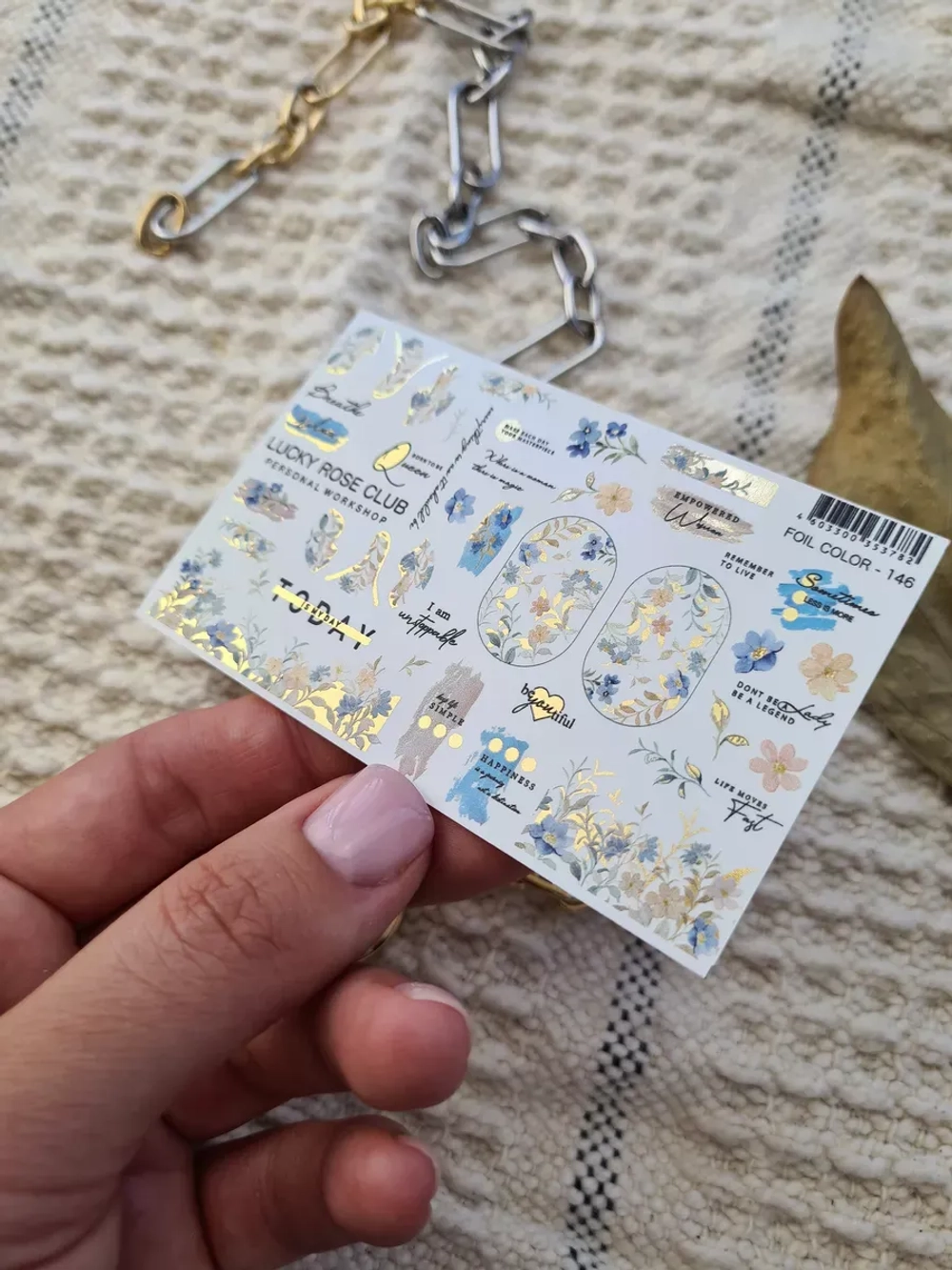 Lucky Rose Слайдеры наклейки для ногтей Foil 146