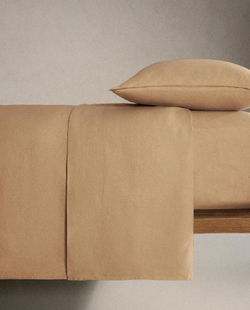 Zara Home - Простыня из постиранного льна (вес 140 гхм2), бежевый, 240x280 см