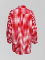 Рубашка WY 9005 в клеточку с длинным рукавом и логотипом на груди