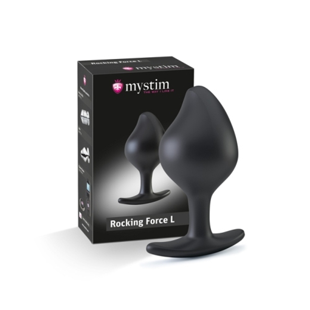 Втулка Mystim Buttplug Rocking Force L, черная (Источник импульсов приобретается отдельно)