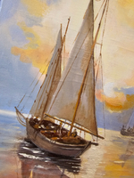 Картина авторская маслом на холсте 33х46 см на стену для интерьера "Мраморное отражение"