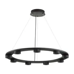 6631/75L HIGHTECH ODL24 317 металл/черный/акрил Подвесной круглой светильник IP20 LED 75W 1952Лм 3000K 220V с раздельным вкл. Верх/низ TURMAN