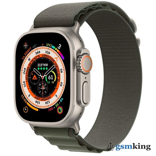 Apple Watch Ultra GPS + Cellular 49mm Titanium Case with Starlight Green Loop