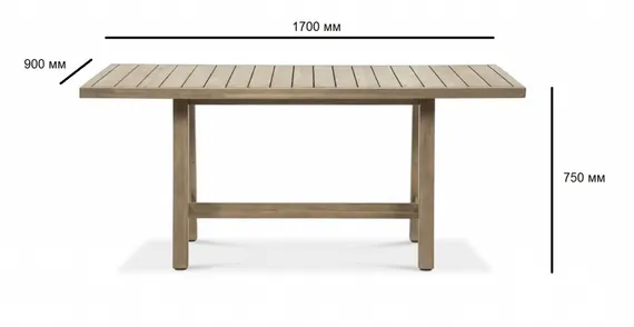 Уличный стол Ravona 170х90 см, массив акации