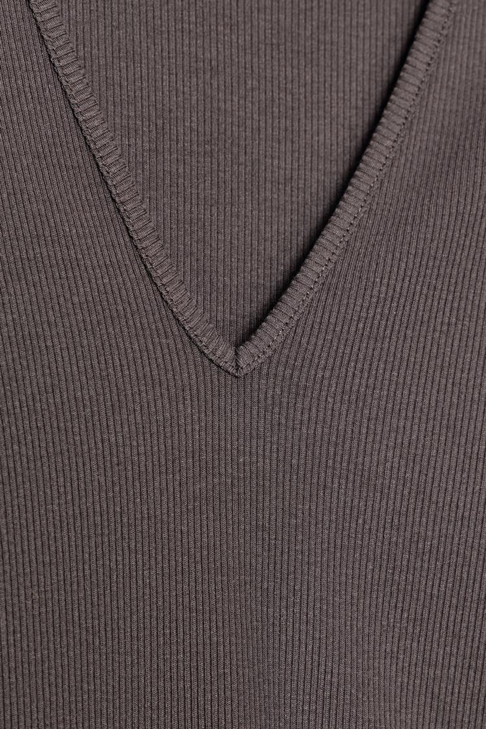 ZARA ТОП В РУБЧИК С ДЛИННЫМИ РУКАВАМИ, КОРИЧНЕВЫЙ