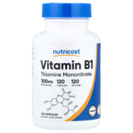 Nutricost, витамин B1, 100 мг, 120 капсул