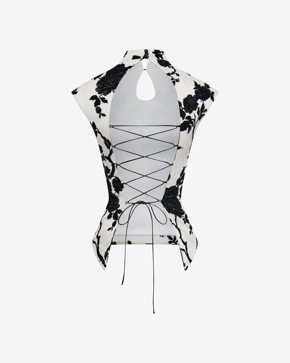 Топ из жакарда с завязками по спине