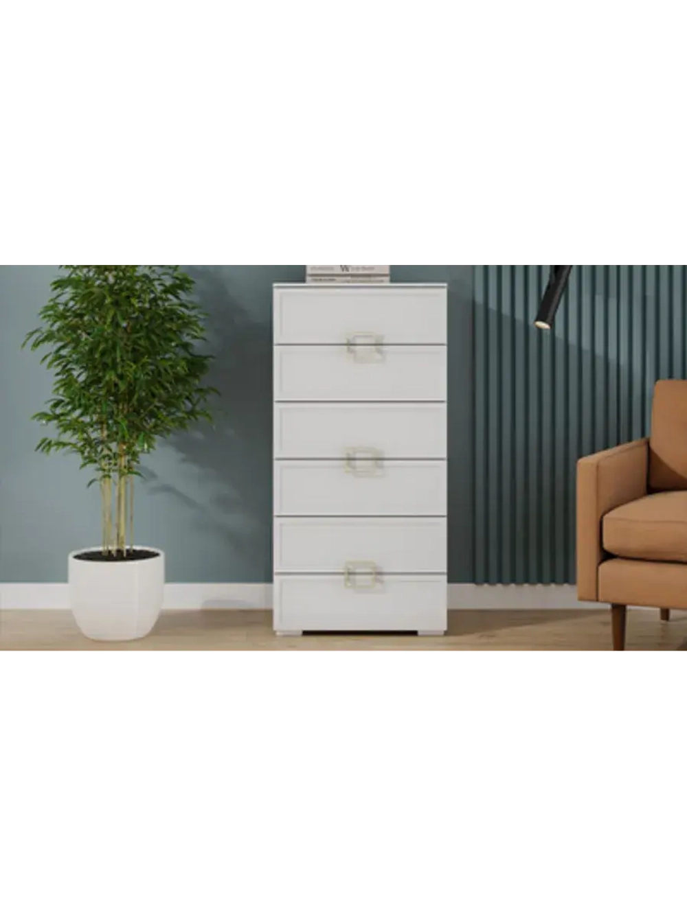 Комод для одежды Белый Жемчуг 6 ящиков 60х43х121 см