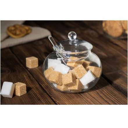 Mallony Сахарница стеклянная 350мл DOLCE со стеклянной ложечкой