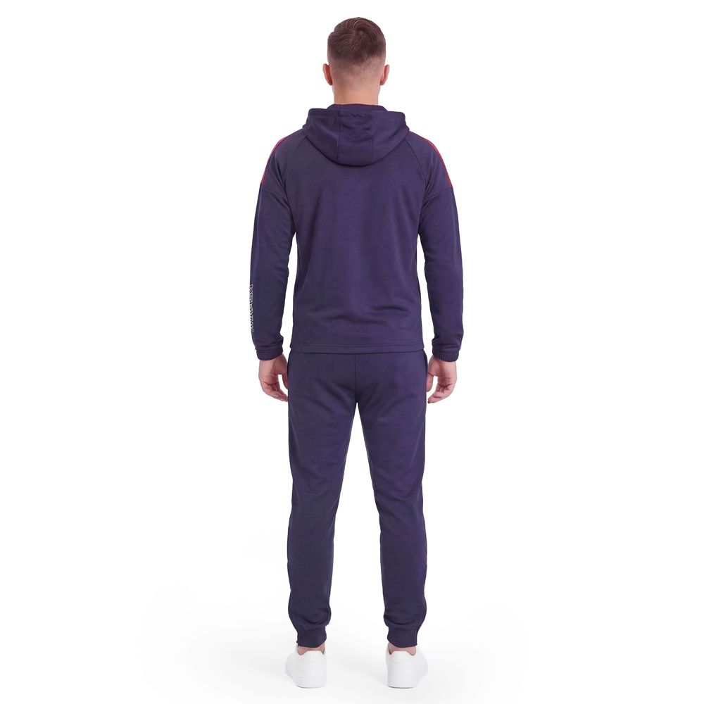 Костюм спорт. муж. с капюш. MIKASA MT550/701-083-M, р. M, 100% полиэстер, темносине-белый