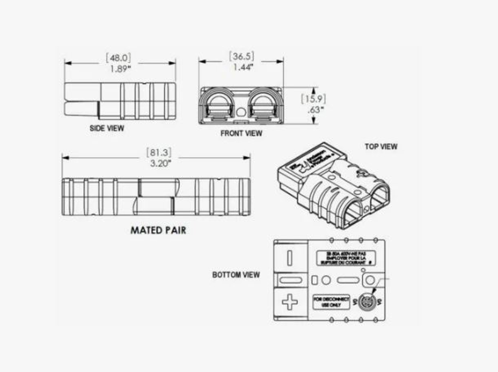 Разъём ANDERSON SB50ABlue