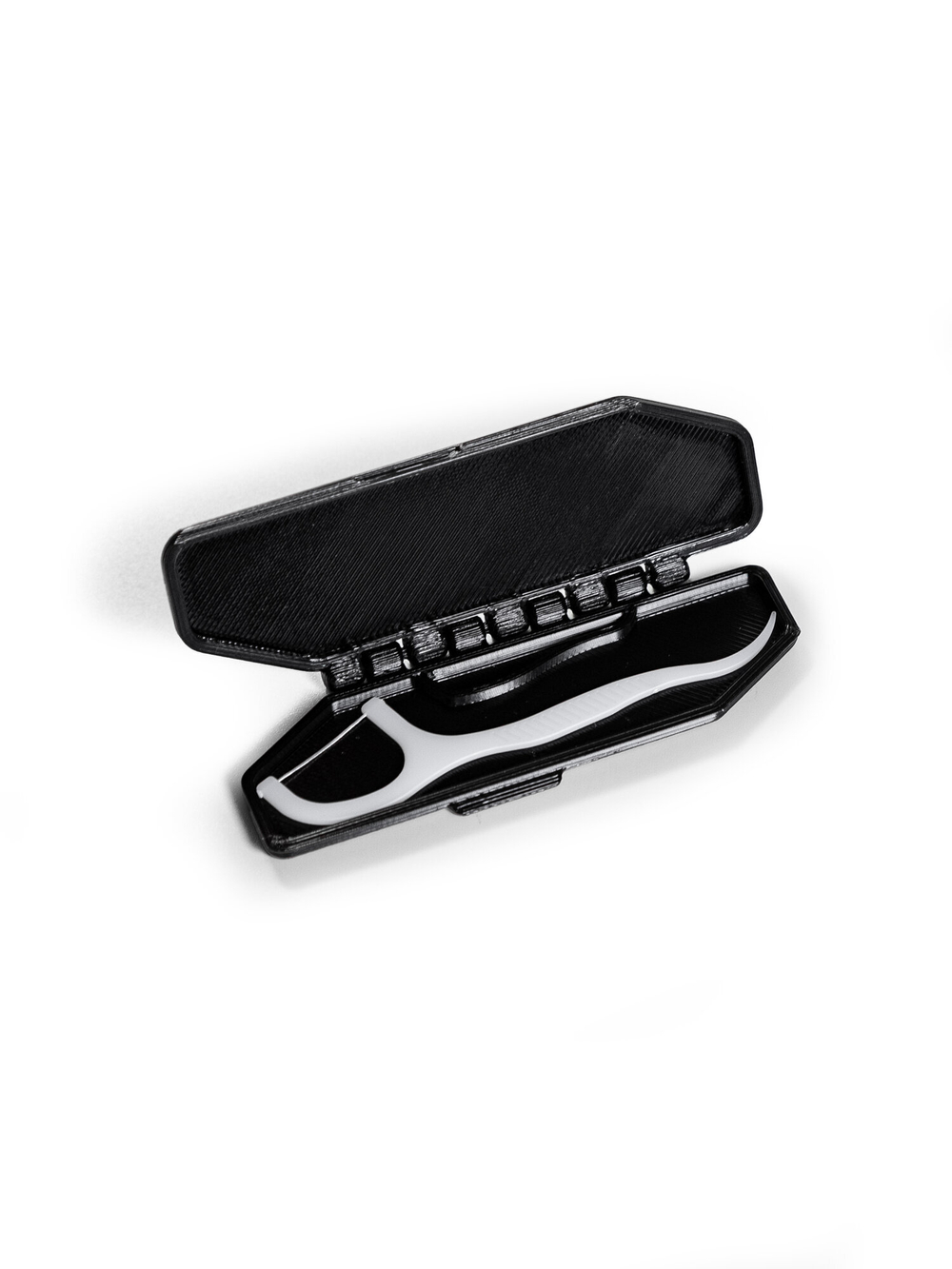 Стоматологический дорожный контейнер для зубочистки с нитью — флоссера, черный