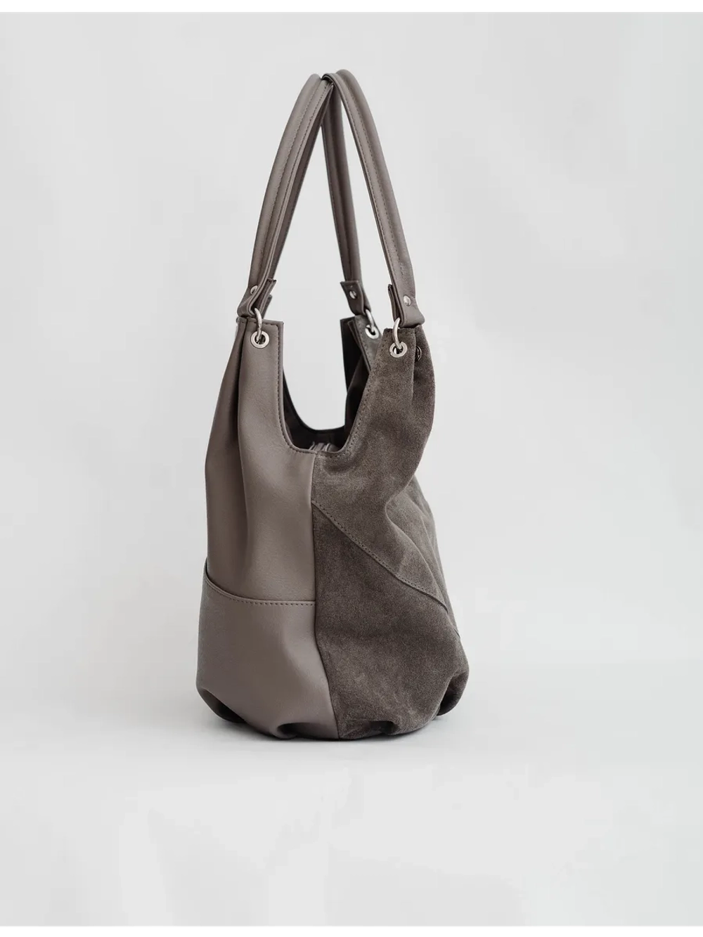 Сумка большая через плечо натуральная замша