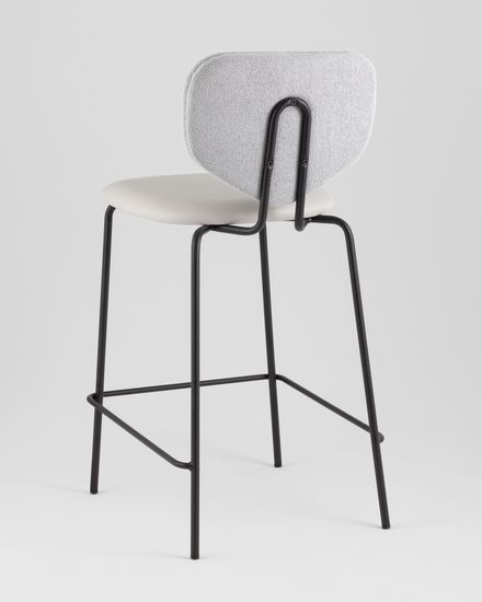 Стул полубарный Masey серый с серой экокожей