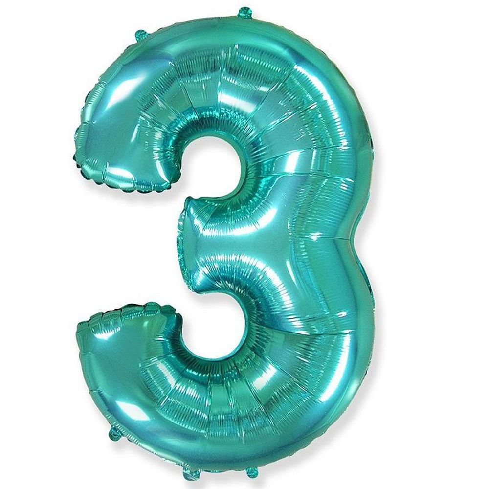 Цифра "3" Бирюзовый