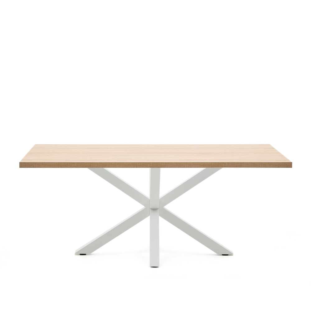 Стол Arya деревянный с белыми стальными ножками 200x100