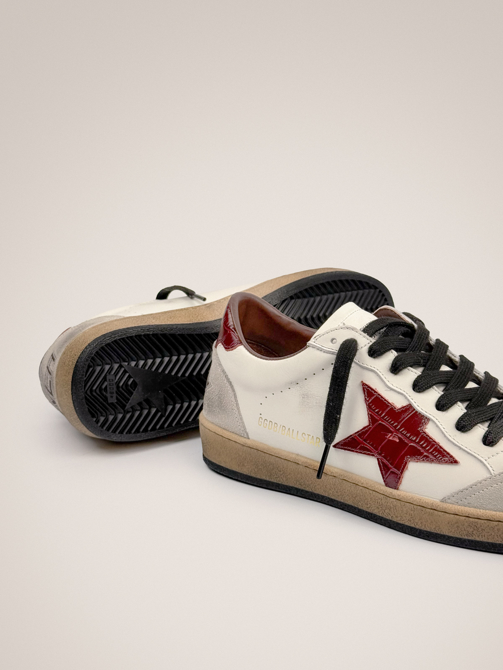 Men’s Ball Star in nappa with star and nappa heel tab croc-print