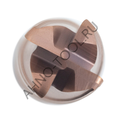 Фреза твердосплавная радиусная  10мм (L=75, l=25, хв=10) Z4 35° по стали, нержавеющей стали, чугуну,