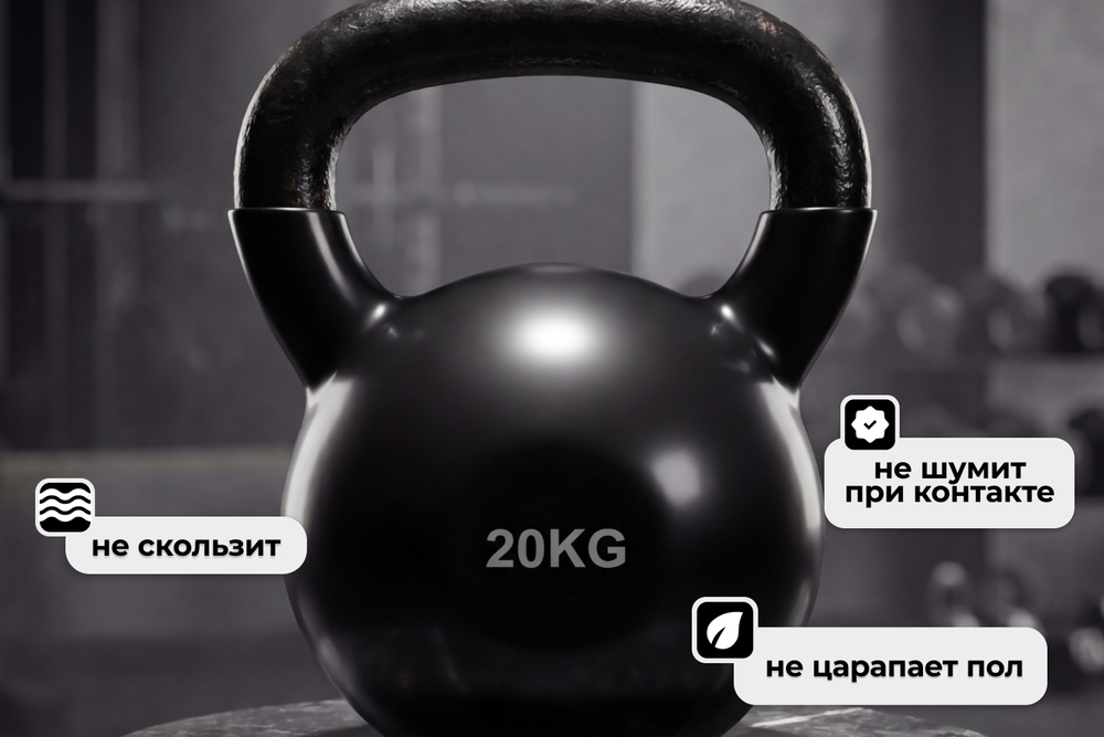 Гиря чугунная винил 20 кг (модель: К-4) VictoryFit VF-KV200