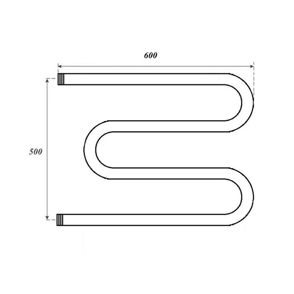 Полотенцесушитель водяной Point PN37556 500x600 М-образный (1"), хром