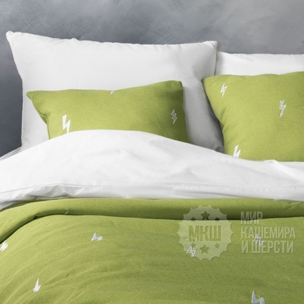 Покрывало с вышивкой ФЛЕШ (арт. BL02-246-04) - зеленое