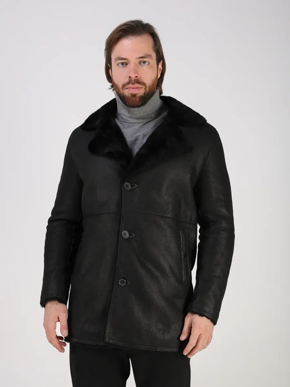 Дубленка зимняя натуральная куртка - пальто