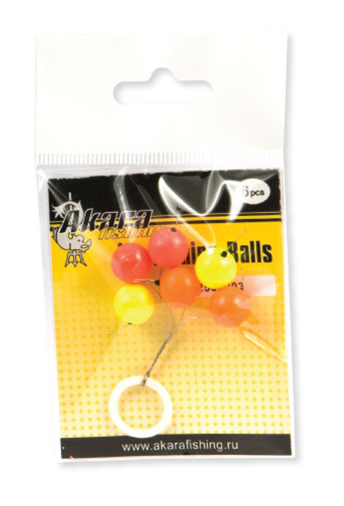 Шар пенопласт. Akara 2503003 №3,5 (6шт.) силиконовый стопор