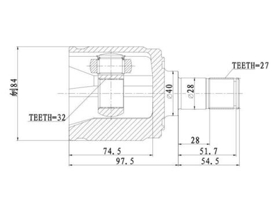ШРУС внутренний R  HONDA Civic 95-01/CRV I 97-02 GANZ GIK04027