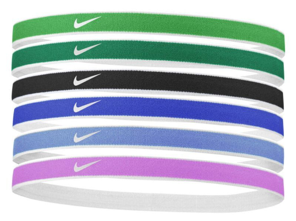 Повязка на голову Nike Tipped Swoosh Sport Headbands 6PK 2.0 - Multikolor Green