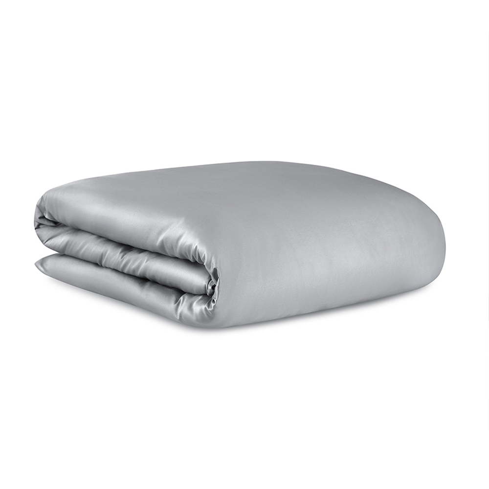 Комплект постельного белья из премиального сатина светло-серого цвета из коллекции essential, 150х20