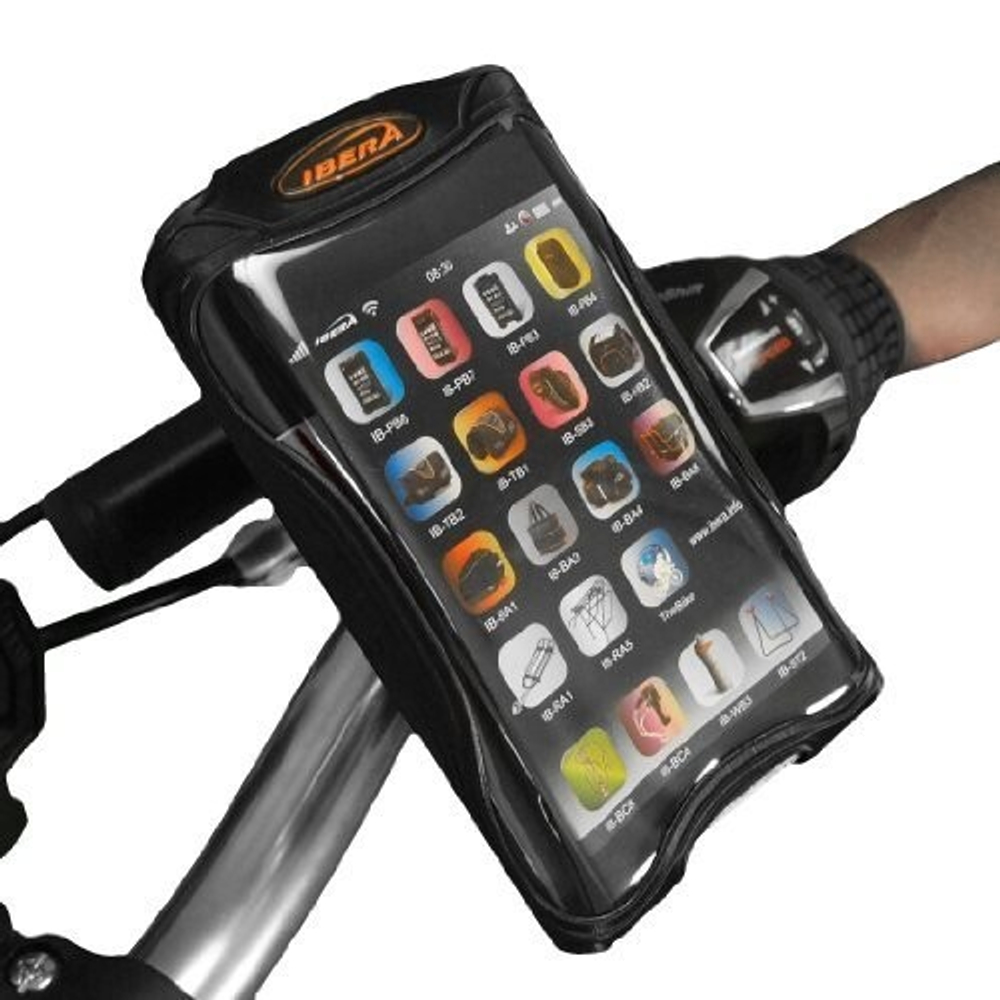 Чехол черный на руль для 4,3" IPhone / Smatrphone/ GPS с мини-рулем для фары, компьютера.IB-PB9Q2