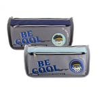 Пенал - косметичка Alingar, ПВХ, молния, боковой карман, 190 х 80 х 35 мм, "BE COOL", микс (голубой, синий, серый), европодвес