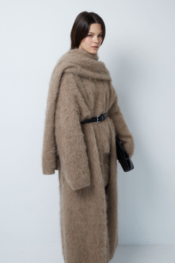 Шарф из альпака бежевый