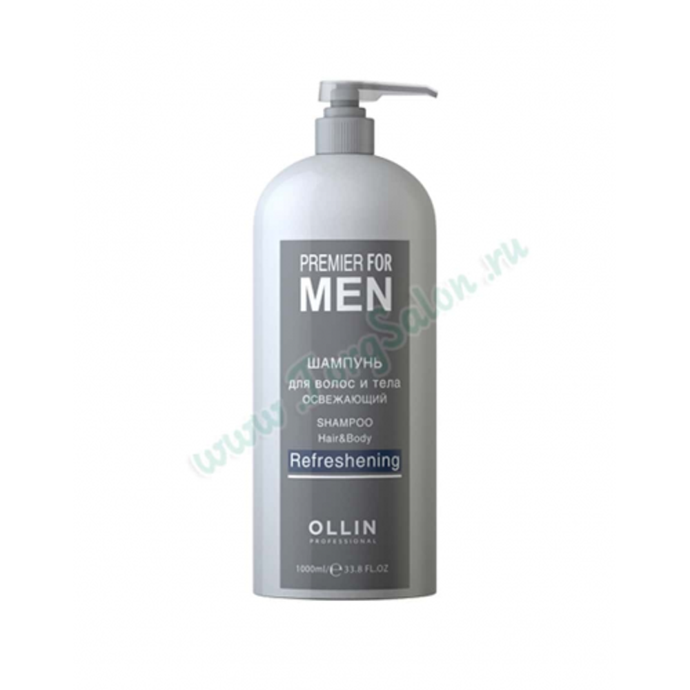 Шампунь для волос и тела освежающий «Shampoo Hair&amp;Body Refreshening», Premier For Men, Ollin, 1000 мл.