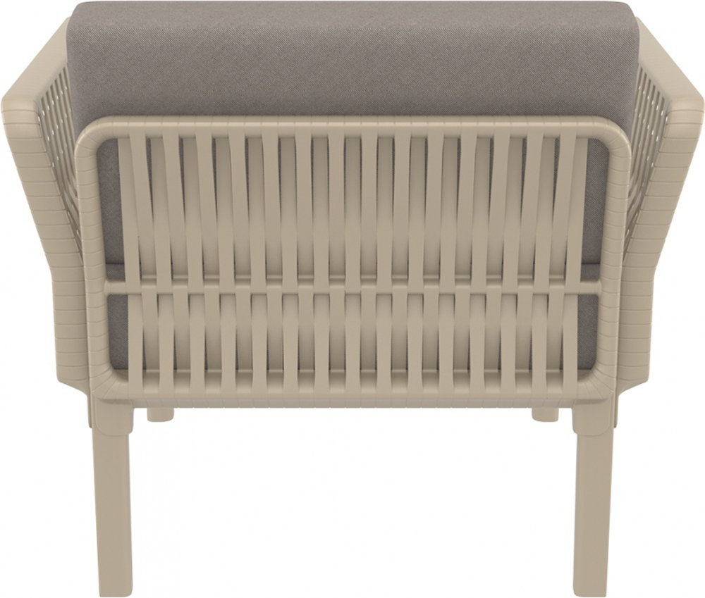 Кресло пластиковое с подушками Siesta Contract Portofino Lounge, бежевый, светло-коричневый