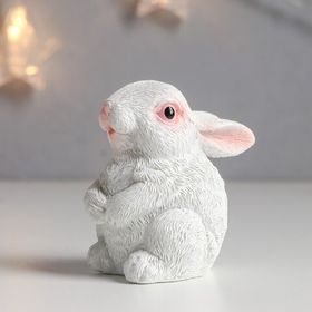 Сувенир новогодний Белый крольчонок символ 2023 года, 4х3,8х6 см