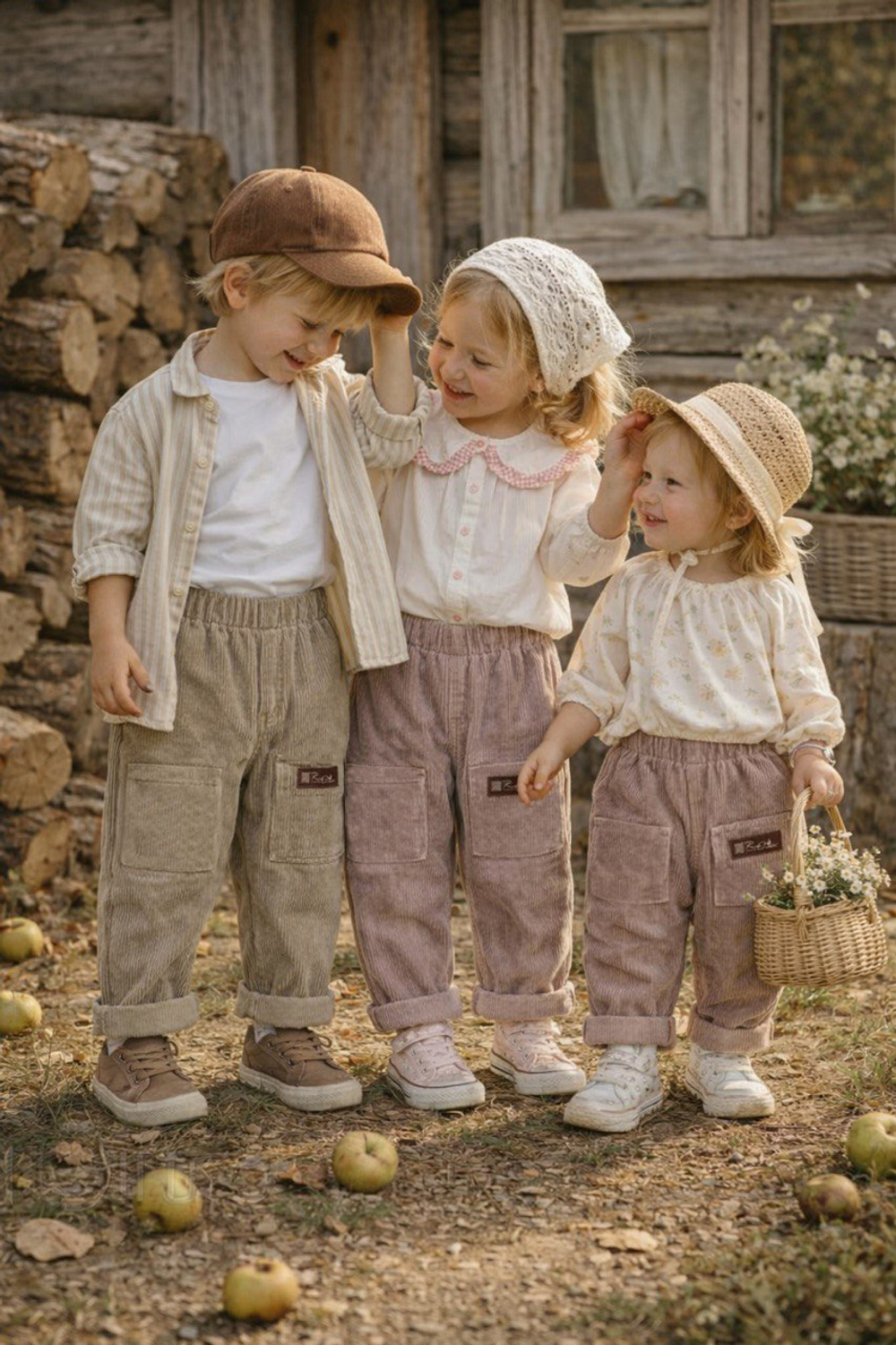 Вельветовые брюки-шаровары Лиловый