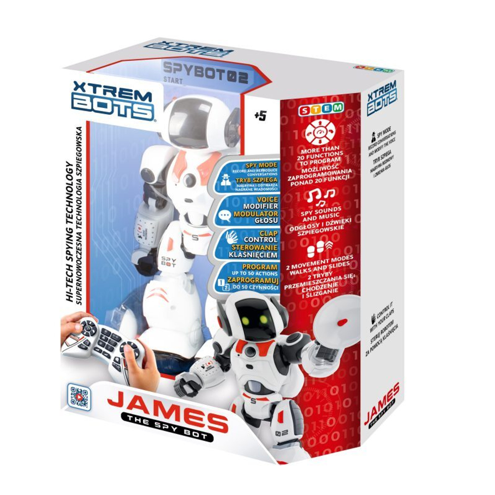 Xtrem Bots - Интерактивный робот-шпион James the Spy Bot 28 см BOT3803157