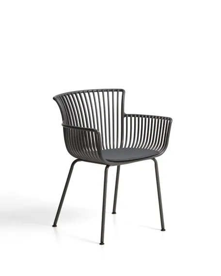 Уличный стул Surpika из пластика и графитовой стали