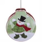 Банка жестяная 200мл 11,2*12,2*4см «Снеговик» двухсторонняя