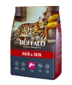 Mr.Buffalo 1.8кг Hair&Skin Сухой корм для взрослых кошек для шерсти и кожи Лосось