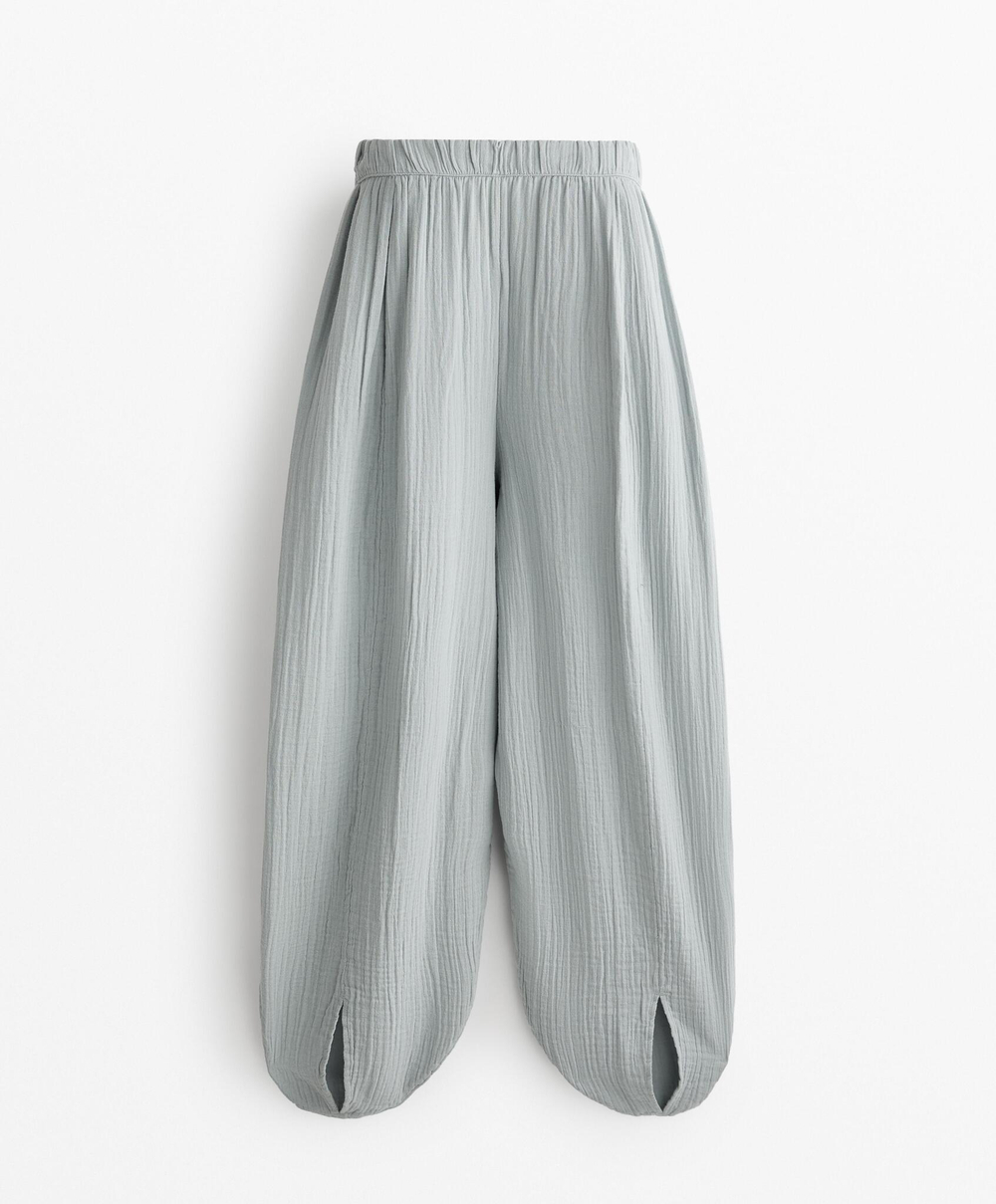 OYSHO Брюки-баллоны из 100% хлопка, серо-синий