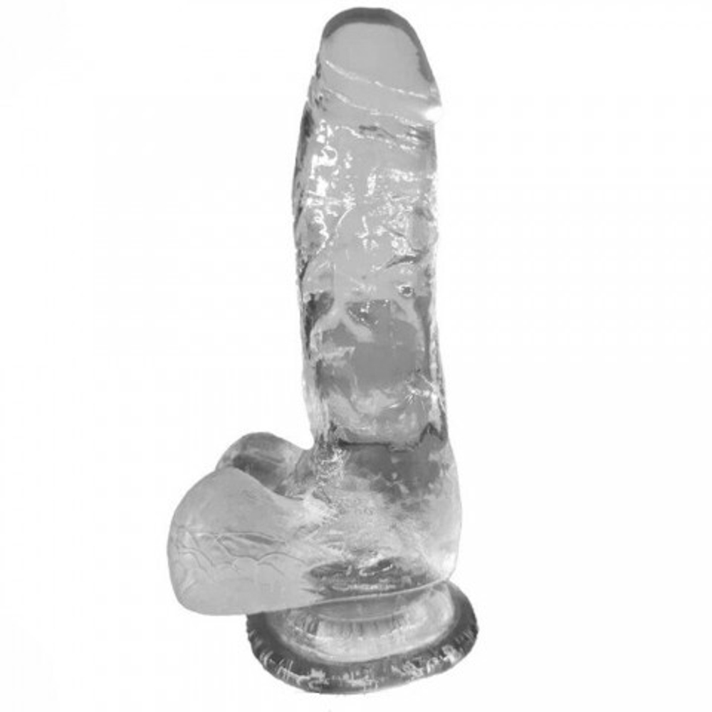 Фаллоимитатор на присоске прозрачный (17*3 см.)