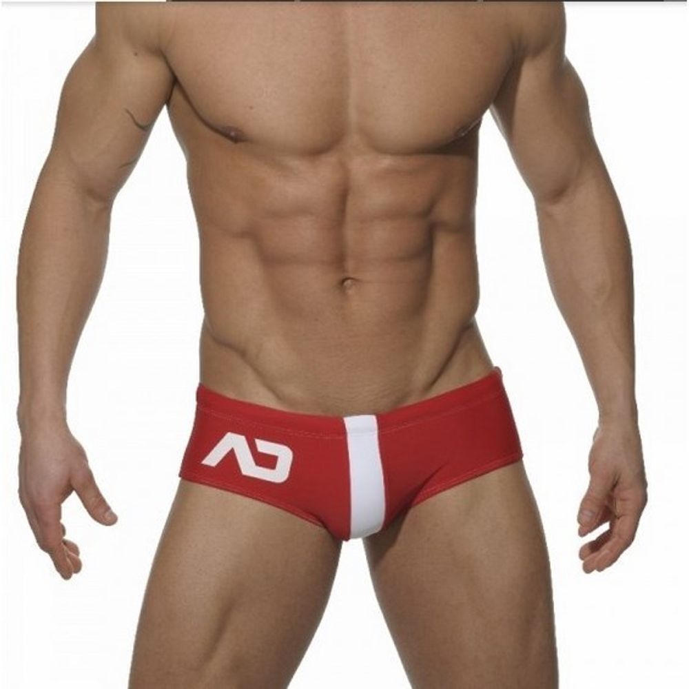 Мужские плавки брифы красные с белой вставкой Addicted