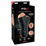 Мастурбатор вагина и ротик с вибрацией PDX ELITE Double Penetration Vibrating Stroker (Цвет: Черный и телесный)