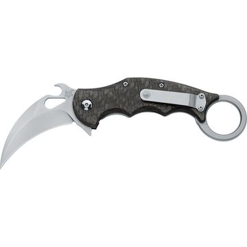 Складной нож FOX knives 599TiCSKARAMBIT c клинком из стали Uddeholm Elmax® SuperClean, рукоять титан / карбон