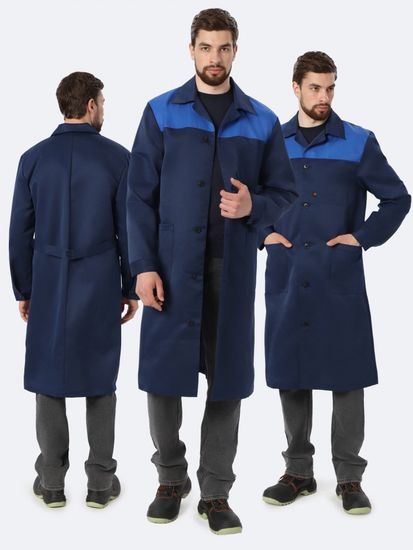 Халат "Лигор" (т.синий/василек)