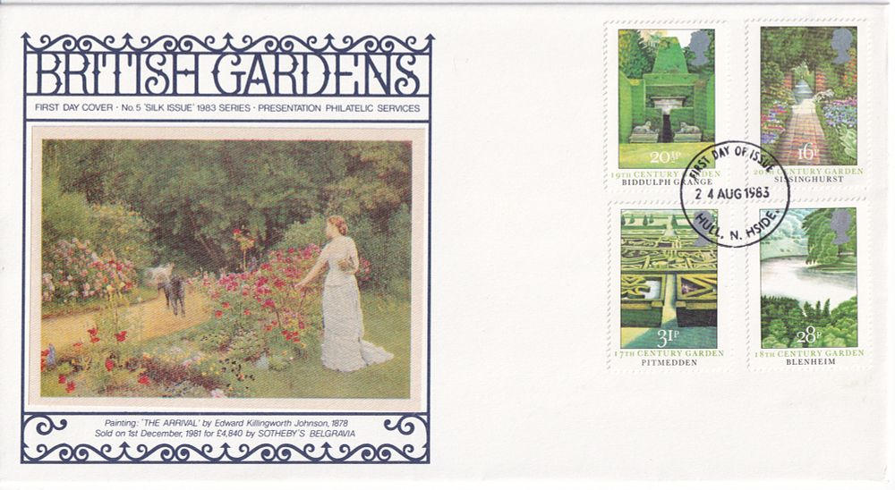 Конверт Первого дня Великобритании от 24 августа 1983 года с четырьмя марками и спецгашением