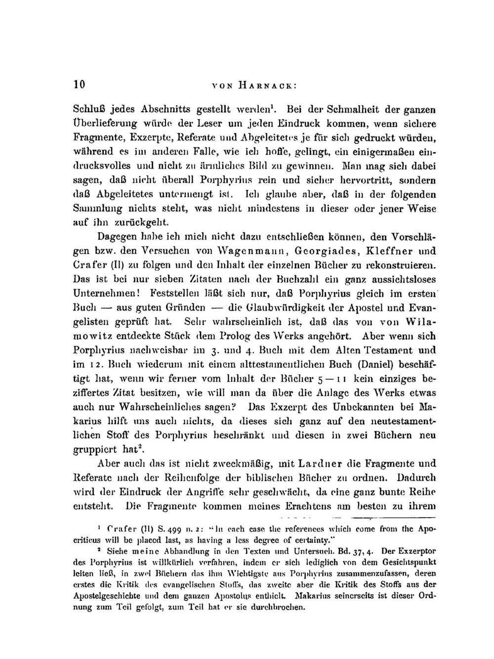 Porphyrius - Gegen die Christen | A.von Harnack
