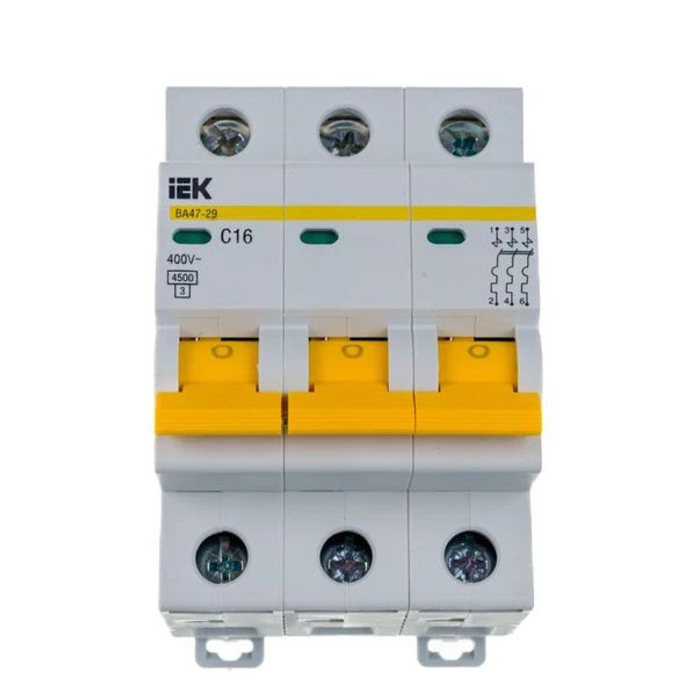 Выключатель автоматический модульный 3п C 16А 4.5кА ВА47-29 KARAT IEK MVA20-3-016-C